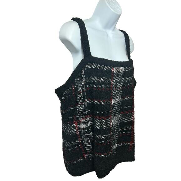 Lane Bryant Classic Plaid Jacquard Tank Sweater Sz 18/20 (2X) Square Neck Top - Picture 3 of 8